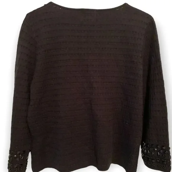 Ruby Rd. | Sweaters | Ruby Rdblack Basket Weavebead Embellished 34 ...